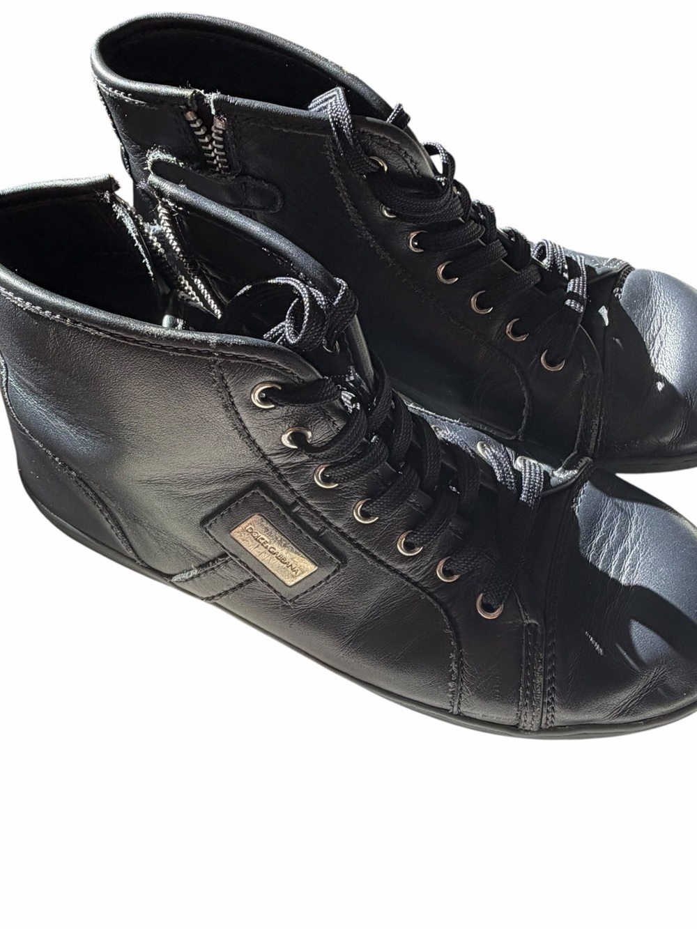 Dolce & Gabbana Kids Black Lace-Up High-Top Boots